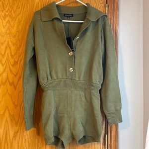 Green sweater playsuit